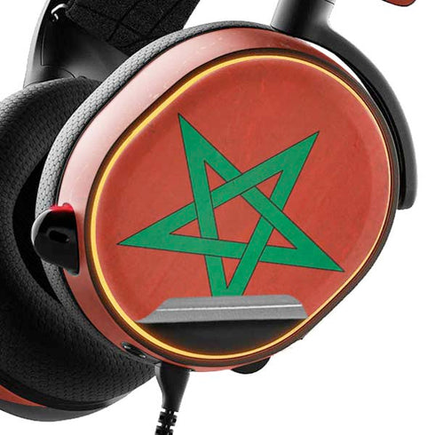 Morocco Flag Distressed SteelSeries Arctis 3 Skin